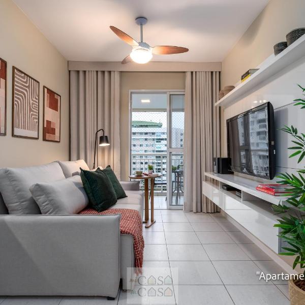 2 Quartos com Varanda a 300m RioCentro Wi-Fi 120mbps e Cozinha Completa - Condomínio com Piscina, Estacionamento, Portaria 24h e Parquinho Infantil - Apartamento indicado para Grupos, Hóspedes a Trabalho e Crianças - Foto 2