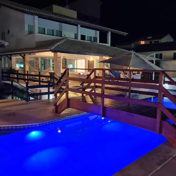 Casa de luxo em Porto de Galinhas com funcionária a 50 m do mar