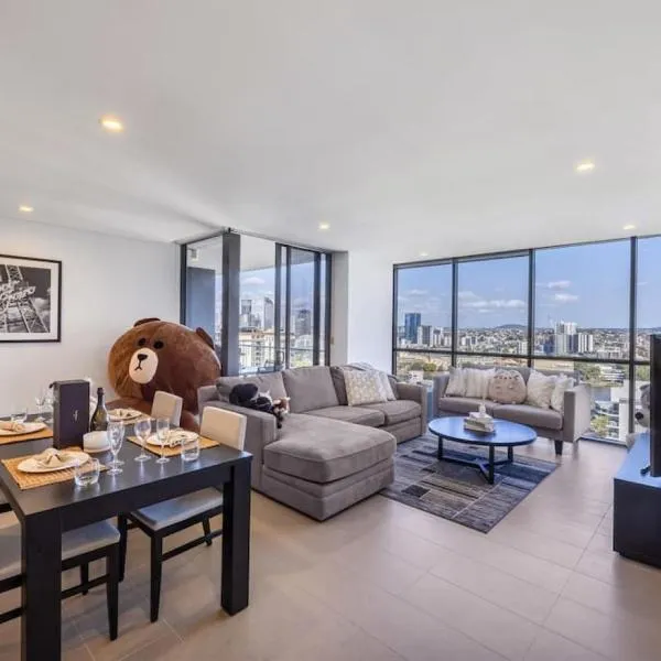 Riverview 2BR delicate Apt, 1min to train station, hotel v destinaci Brisbane