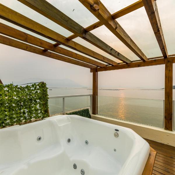 Paraiso Ribeirão da Ilha Jacuzzi por do sol - Foto 3