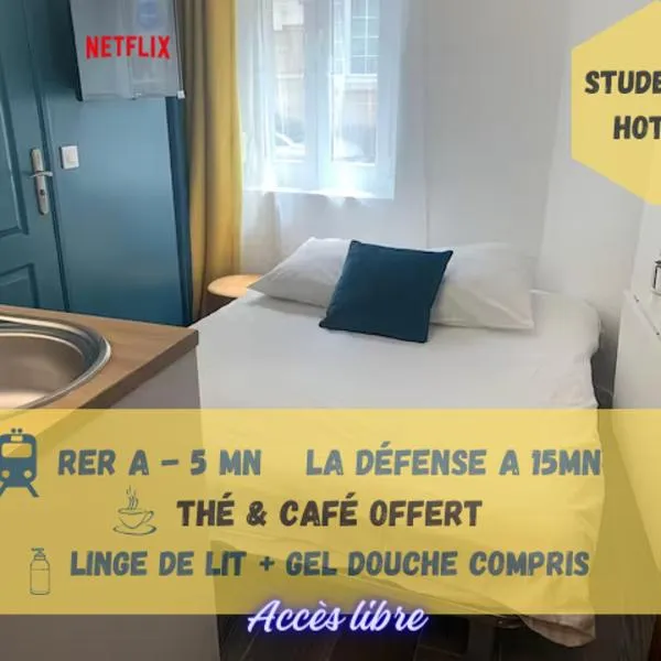 Appart' Studette Cosy - STADE U ARENA - JO 2024, hotel em Maisons-Laffitte