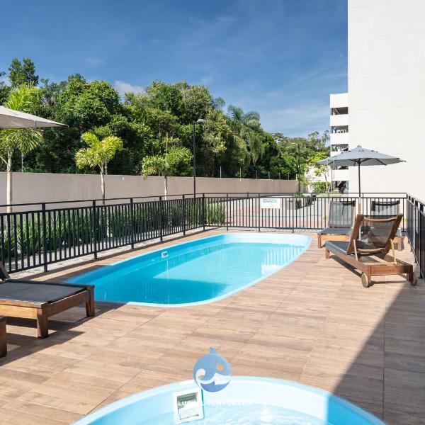 Apartamento a 150m da PRAIA com Ar-condicionado, Wi-Fi Condomínio com PISCINA, quadra de esportes Playground infantil a 15 minutos do Beto Carreiro - Foto 2