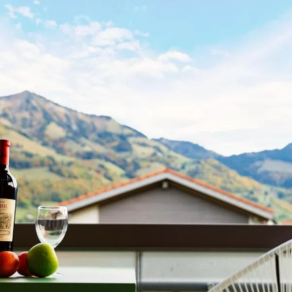 Gruyère Alpes Appartement 3 chambres BBQ Parking、Neirivueのホテル