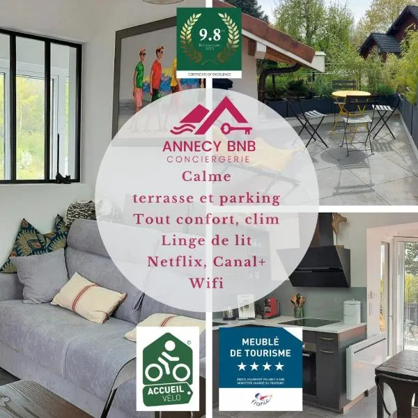 Le Refuge, 2 personnes, 4 étoiles tout confort, hotel in Annecy-le-Vieux