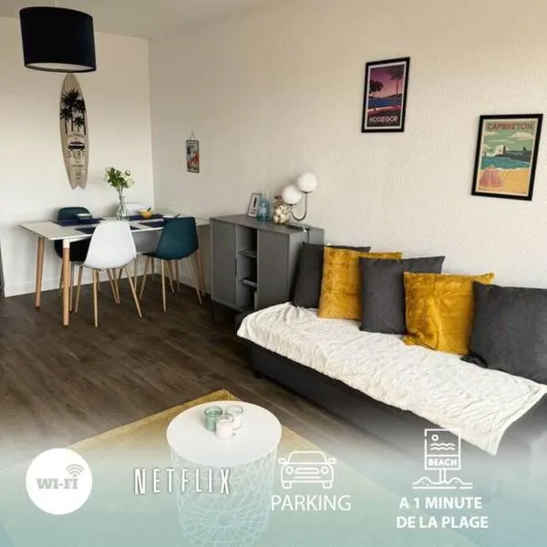 Cap Ocean Appartement T2 cosy avec balcon à 1 min de l'océan, hotel in Capbreton