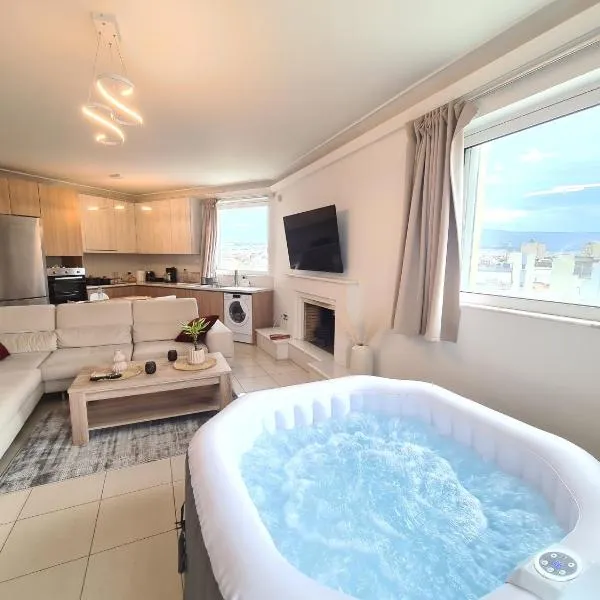 Sunny Home Private Jacuzzi Hydromassage, Fireplace, Acropolis & Lycabettus View, Underground Parking, 300m Metro Peristeri, hotel di Athens