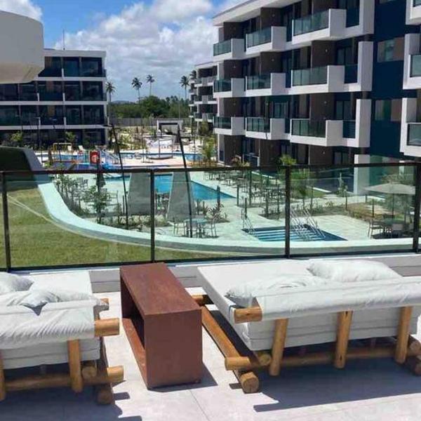 Porto de Galinhas- Flat Térreo Top Frente Piscinas- Muro Alto