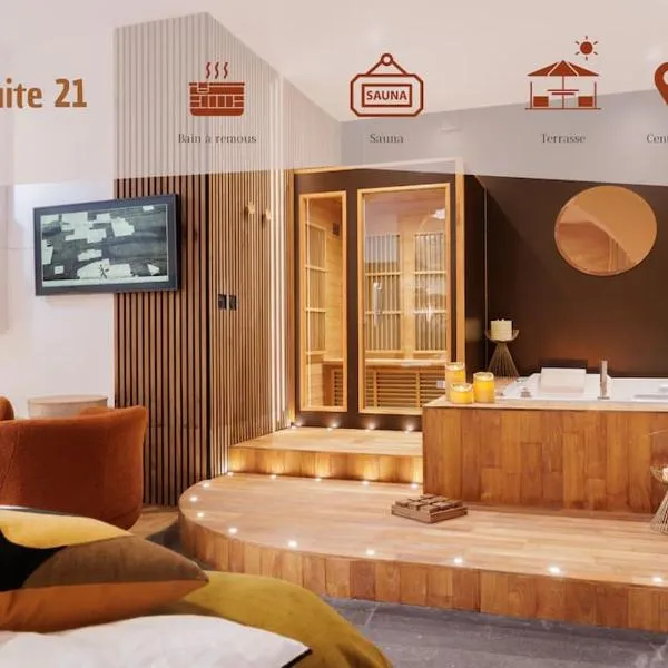 La suite du 21 - jacuzzi - sauna - centre ville – hotel w mieście Bourg-en-Bresse