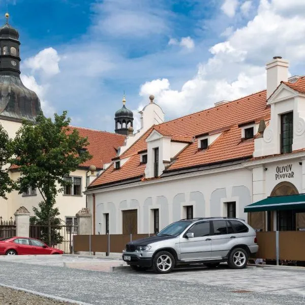 Olivův Pivovar, hotell sihtkohas Dolní Břežany