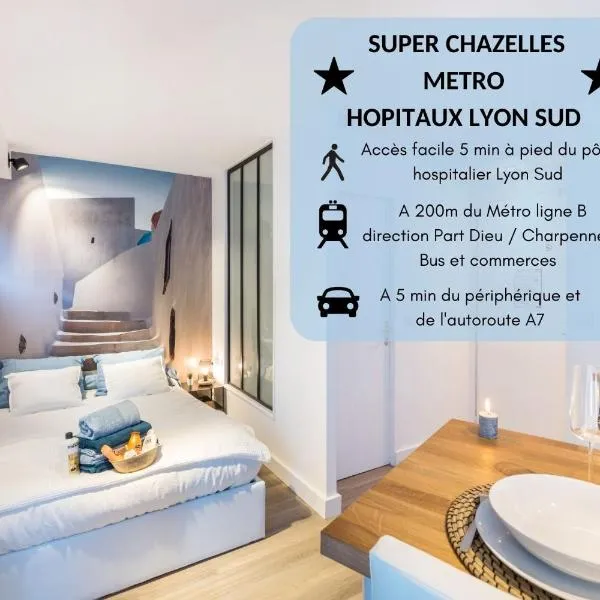 Super Chazelles - Métro - Hôpitaux Lyon Sud, hotel a Saint-Genis-Laval