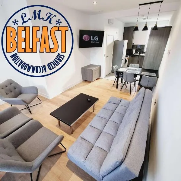 LMK, 2 Bedroom Apartment, with Roof Terrace, Free parking, EV Charger, Great Location., хотел в Белфаст