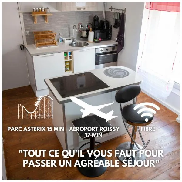 The Private Apartment Roissy 15 min Parc Asterix Chantilly, hotell i La Chapelle-en-Serval