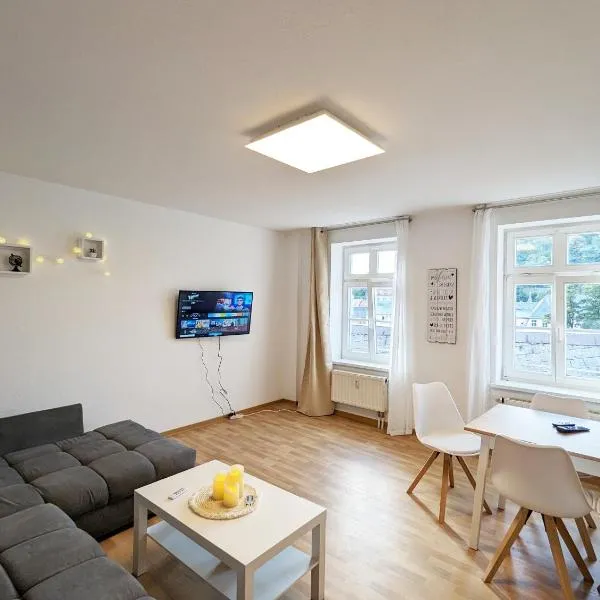 Urlaubsmagie - Große Wohnung für bis zu 10 Personen - F4, hotell i Sebnitz