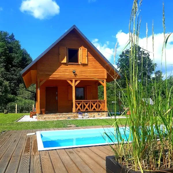 Domek Skowronek z basenem, hotel a Lesko