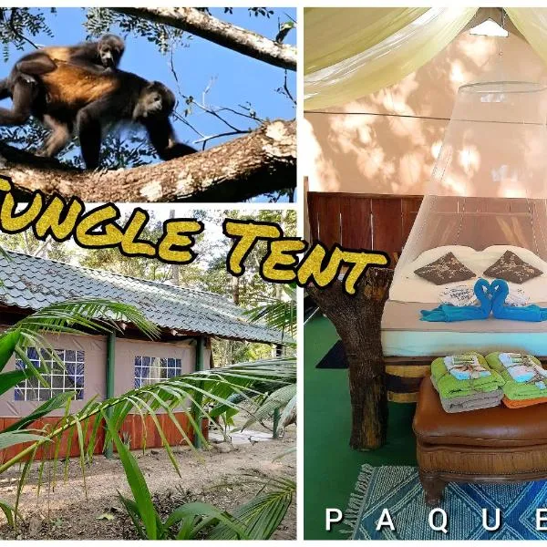 Fully Furnished FAMILY JUNGLE TENT, Latino Glamping Paquera, hotel en Paquera