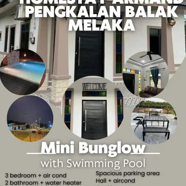 Rumah Armand 3 Bedroom with Swimming Pool Pengkalan Balak Tg Bidara Masjid Tanah Melaka、マスジッド・タナのホテル