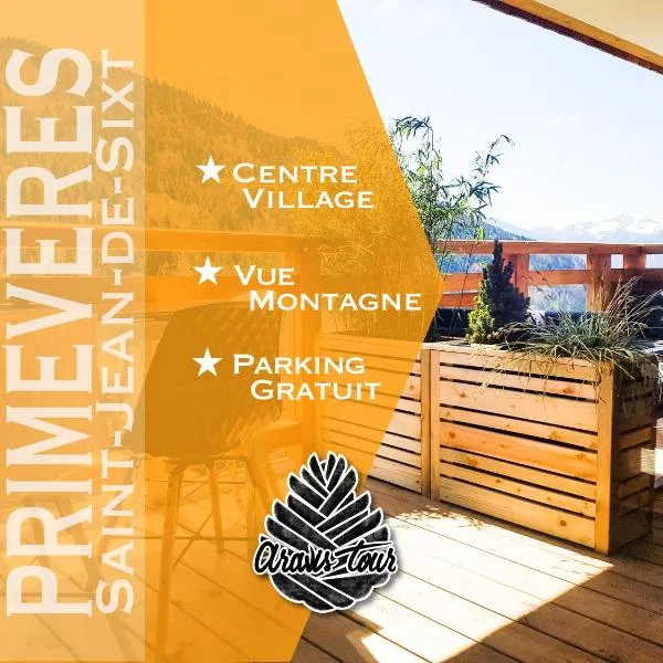 Appt Primevères - Centre village, Vue montagne - AravisTour、サン・ジャン・ド・シックスのホテル