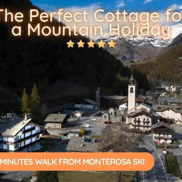 5 Minutes from Monterosa Ski, Small Cottage, hotel v destinaci Gressoney-la-Trinité
