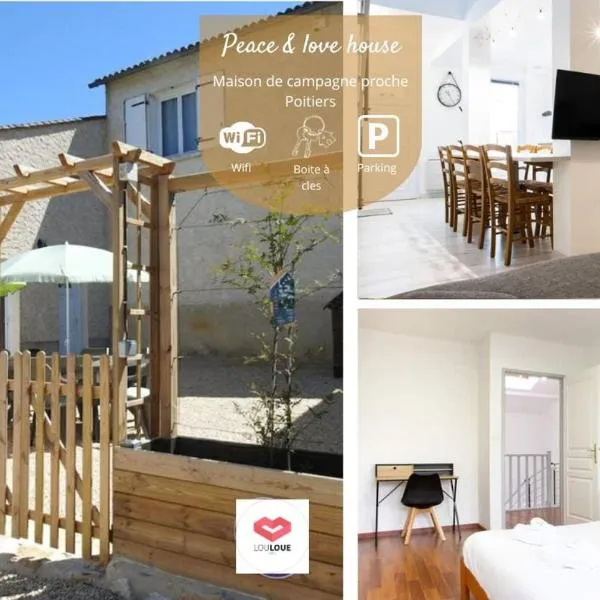 "Peace & love house" en campagne de Poitiers, hotell i Montamisé