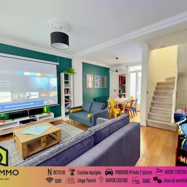 Maison 3ch - Cinéma - Game Room - Parking - Gare, hôtel à Amiens
