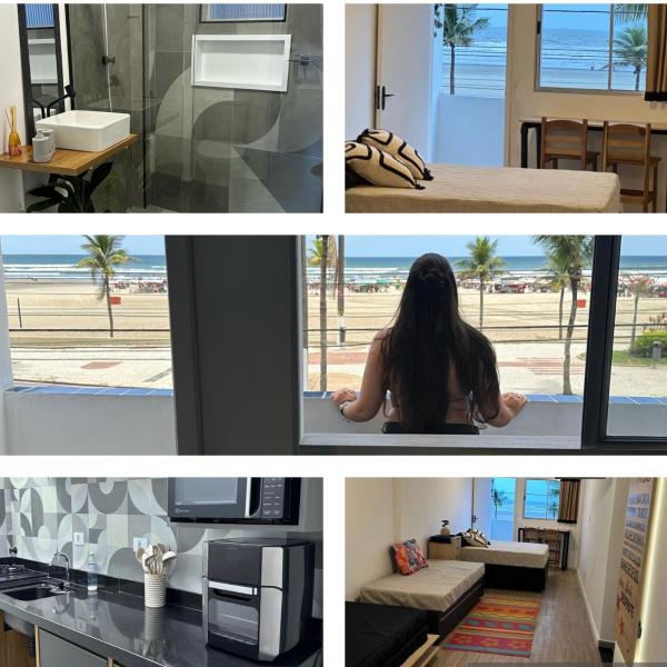 Pé na areia, vista mar, wi-fi e varanda !