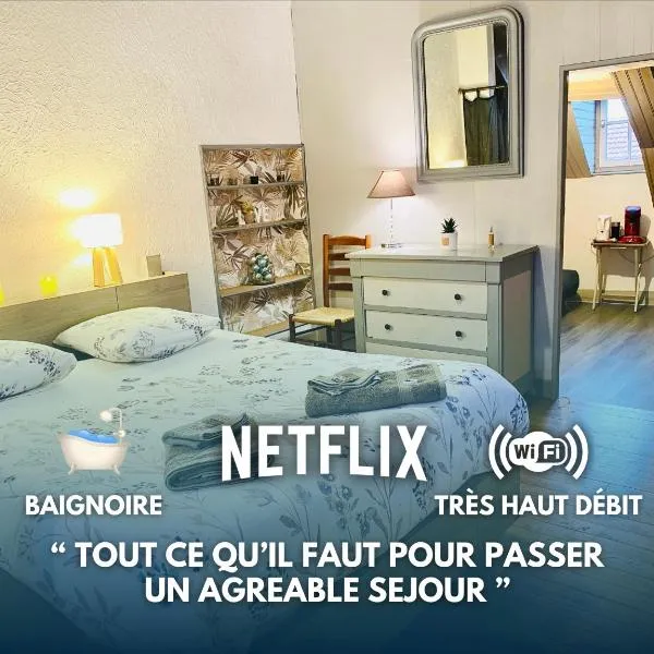 Logements Un Coin de Bigorre - T2 de campagne - Canal plus & Netflix - Wifi fibre - Centre village, hotel in Benqué