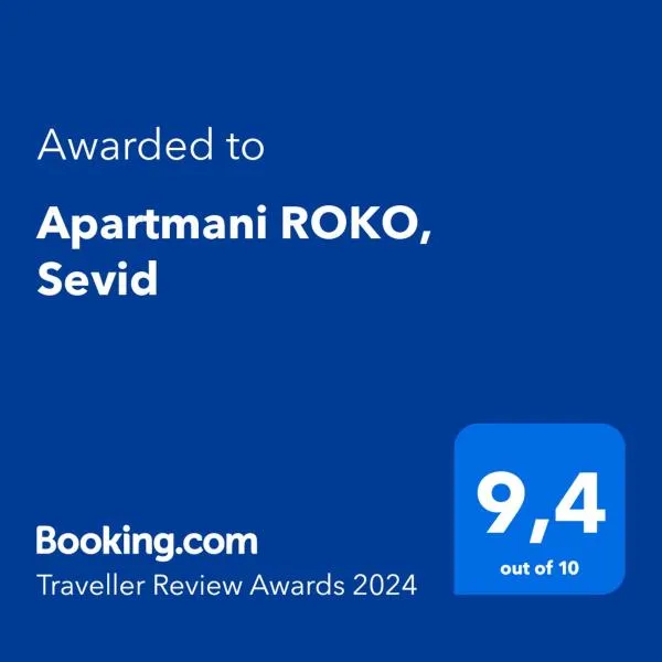 Apartmani ROKO, Sevid, hotel a Velike Kuknjare