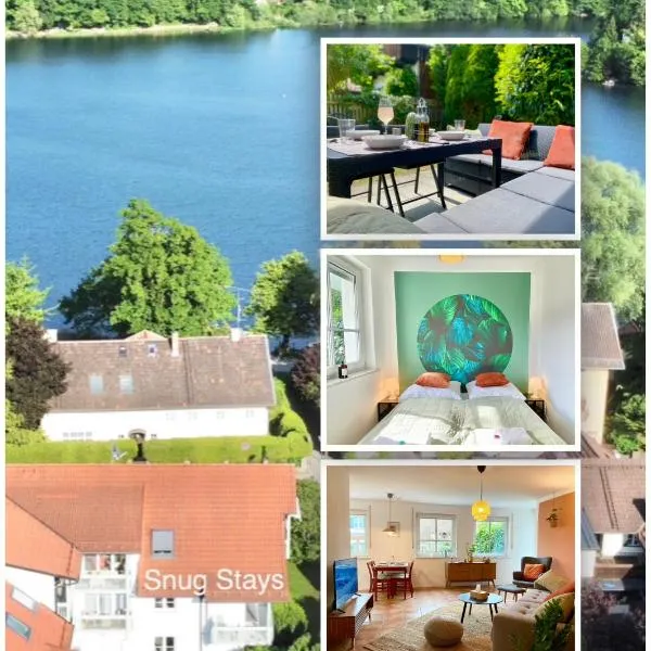 Snug Stays 1 I 3-Zimmer Design Apartment am See mit Garten I Home Office I Highspeed Wifi, hotel em Wessling