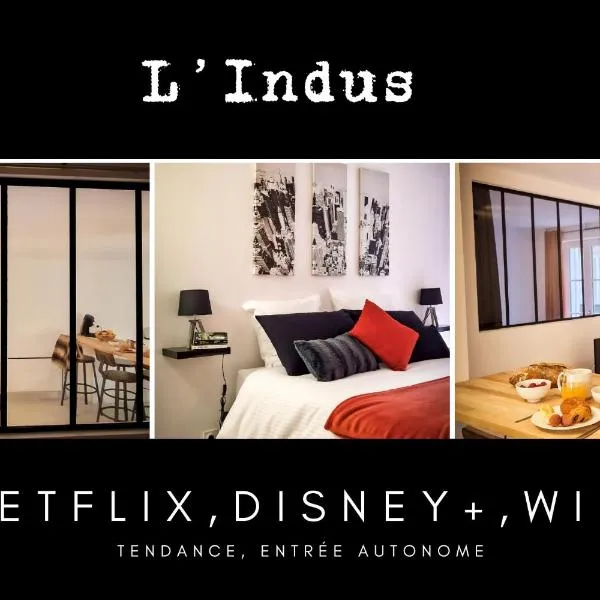 L'Indus 3 étoiles Wifi, Netflix, Disney, Coeur de Bastide, hotel Villefranche-de-Rouergue-ben