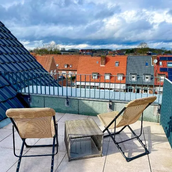 Ahaus: Stadtoase mit Terrasse & privater Garage, Hotel in Ahaus