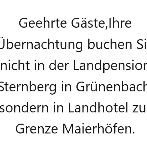 Landpension Sternberg、Grünenbachのホテル