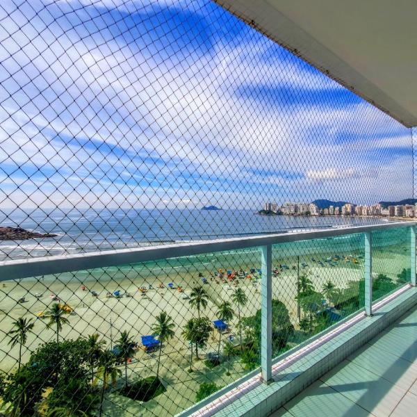 Apartamento frente mar Guarujá Pitangueiras pé na areia