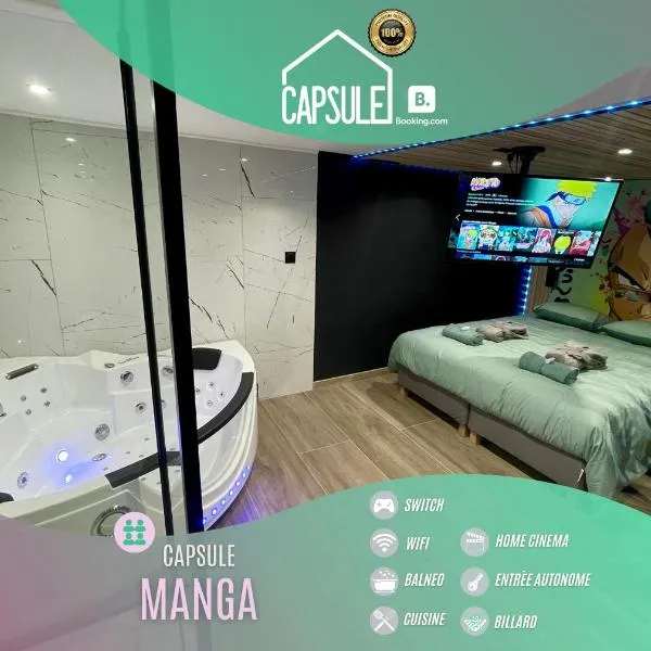Capsule Manga - Jacuzzi - Billard - Nintendo Switch - Netflix, hotel in Valenciennes