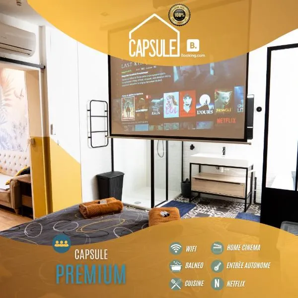 Capsule Premium balnéo & home cinema, hotell i Quiévrechain