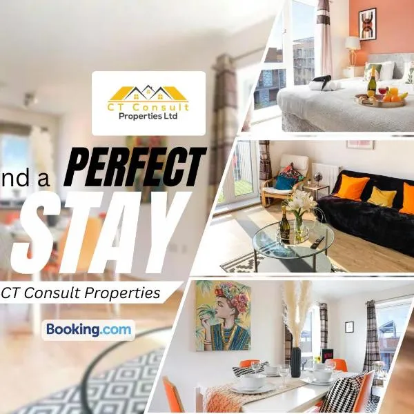 Beautiful 2 Bedroom, 2 Bathroom, Free Parking, Milton Keynes City Centre Penthouse Apartment, hotel in Milton Keynes