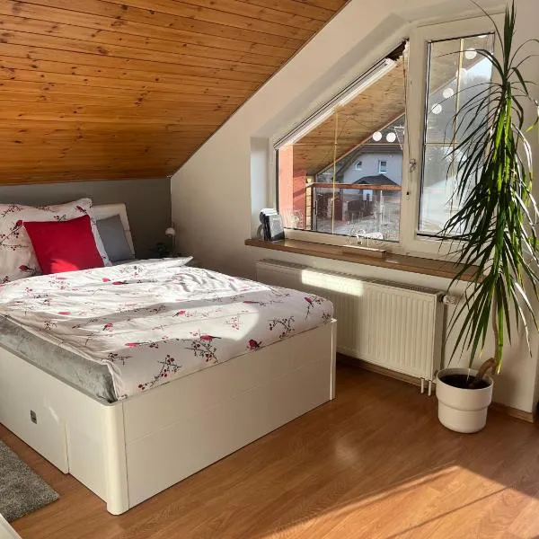 Podkrovní apartmán s balkónem, hotel v Ostravě