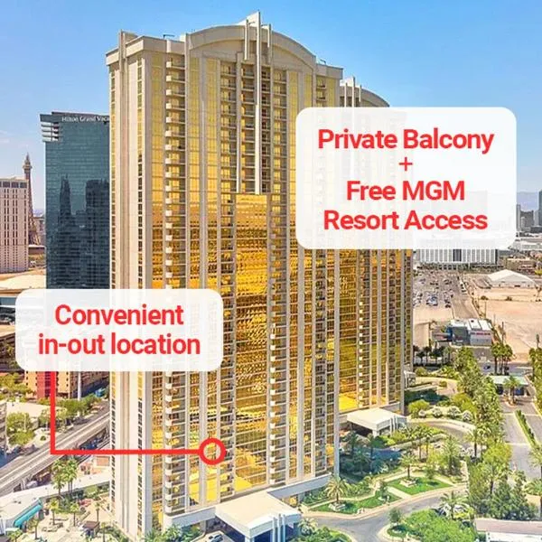 LADY LUCK'S VISTA - Private Balcony - Full Kitchen - Two Full Baths - Jetted Tub - Full MGM Grand Resort Access w No Resort Fee at MGM Signature, hotel v Las Vegas
