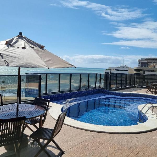 Apê c/ Ar, Wi-Fi, Piscina, Vista Mar e Garagem