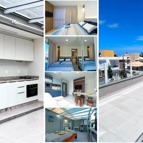 Cobertura Duplex no Campeche Florianópolis, 2 quartos com ar-condicionado, 3 banheiros, WiFi 1Gb, Cozinha completa, Estacionamento, Amplo terraço coberto com churrasqueira - Foto 4