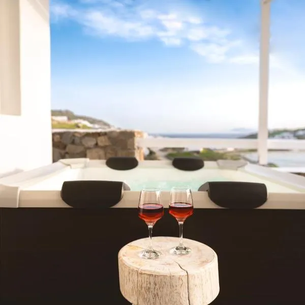 sunlight ornos suites, private hot tub，位于米克诺斯城的酒店