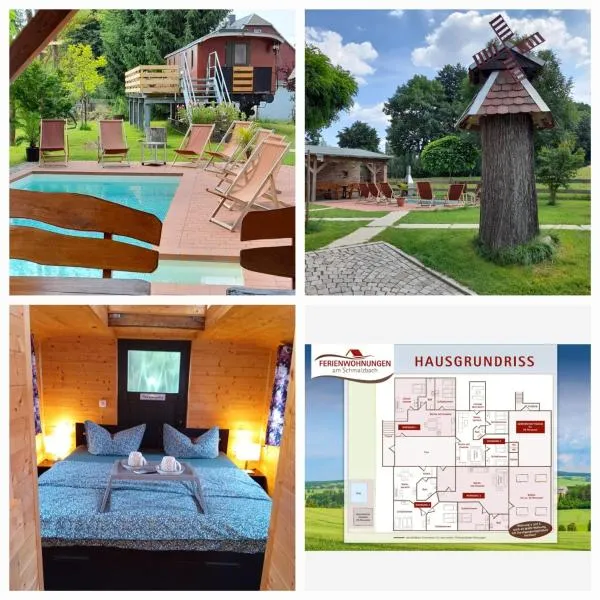 Ferienhaus mit Garten, Pool und Gastraum im Vogtland bis 25 Personen, hotel din Heinsdorfergrund