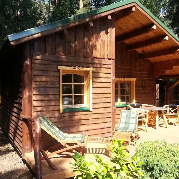 Holzhaus Waldwichtel am Wald und See, hotel in Gnewikow