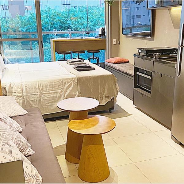 Consolacao GREY BOX - Studio de Luxo no Centro - Ar Condicionado - Cama Queen - Maquina de Lavar - Prox Metrô- Cozinha Completa - Wifi 500mbps - 7 andar - Foto 4