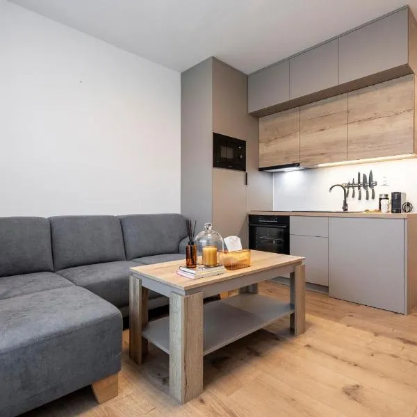ALURE RESIDENCES 5 & 24h self check-in, private parking in front of the apartment building included, new building, the apartment building has its own park with a lake and outdoor fitness, children's playground, CITY CENTER, hotel in Banská Bystrica