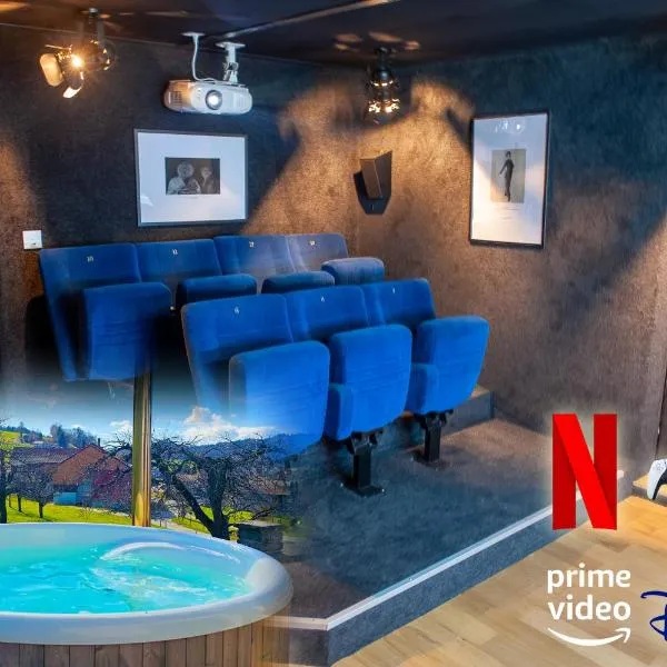 Cinéma Enchanté maison d'hôtes avec écran géant et bain nordique, hotel v destinaci Prez-vers-Siviriez
