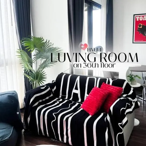 HMJ4 2BR stylish apartment on 36th floor KKC City center, hotel in Khon Kaen