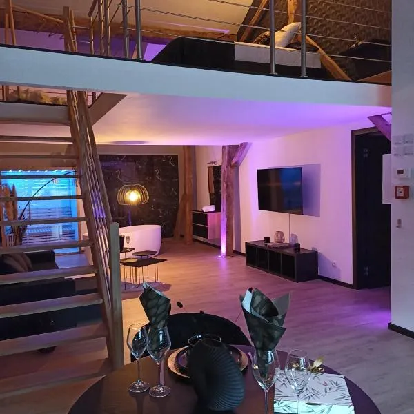Loft noir (baignoire balnéo et sauna), hotel v destinaci Trois-Ponts