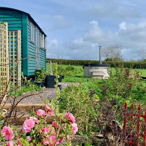 Shepherds Hut with Hot Tub North Wales Anglesey, hotel in Llanfairpwllgwyngyll