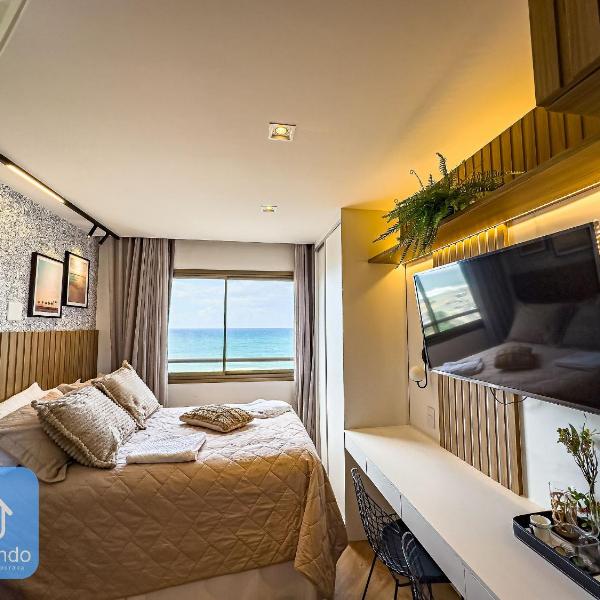 Studio Lindo e Finamente Decorado com Vista Mar - Foto 2