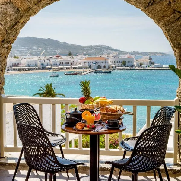 Yalos Hotel Sunset view Mykonos town private rooms, hotel in Mýkonos City